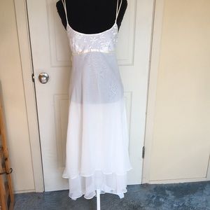 Off White Sheer High-Low Negligee